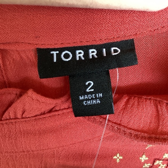 Torrid Plus Size 2 2X 18 20 Top Embroidered Fall Long‎ Sleeves Blouse NWT - Picture 6 of 8